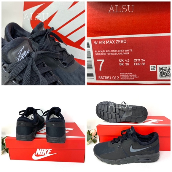Nike Air Max Zero Black Dark Grey W AUTHENTIC - Picture 7 of 8